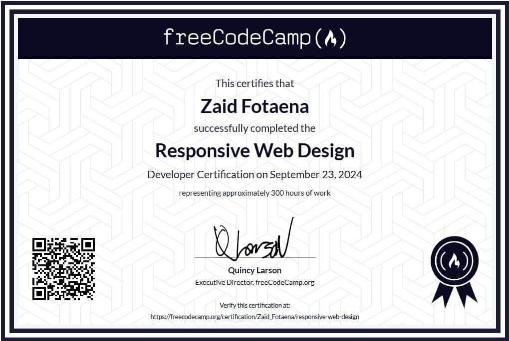 Front End Development Certification