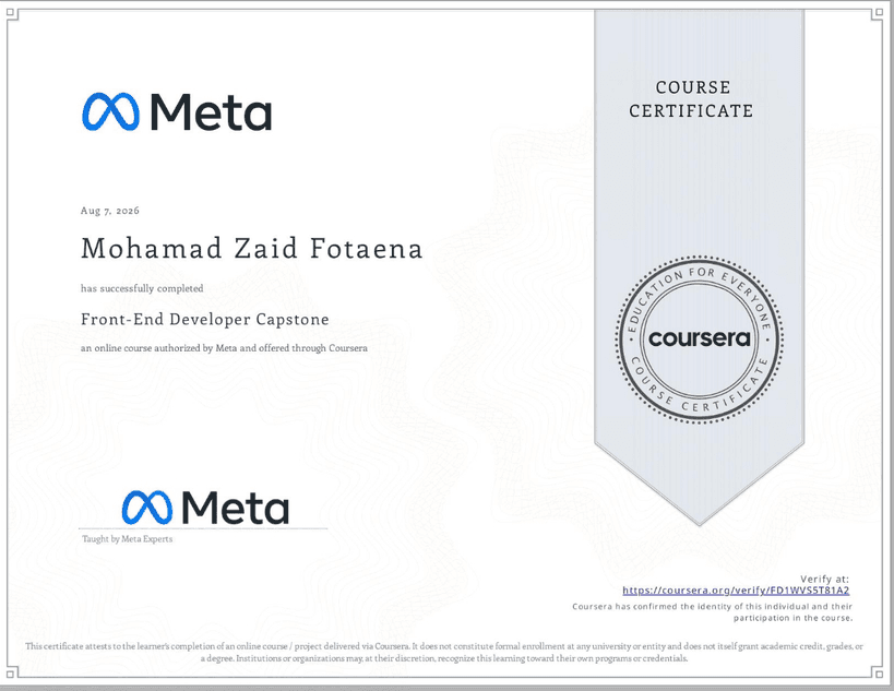 Front-End Developer Capstone